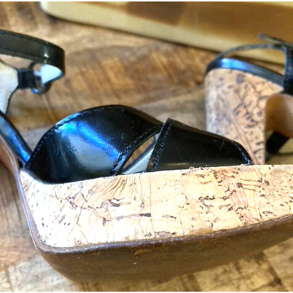 Miu Miu Black Patent Leather & Cork Heels, Vintage early 2000's VG! - Picture 9 of 16